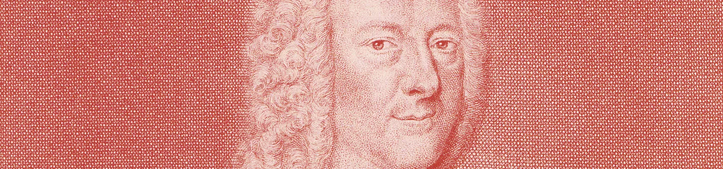 Ausschnitt aus einem alten Stich mit Telemann-Portrait